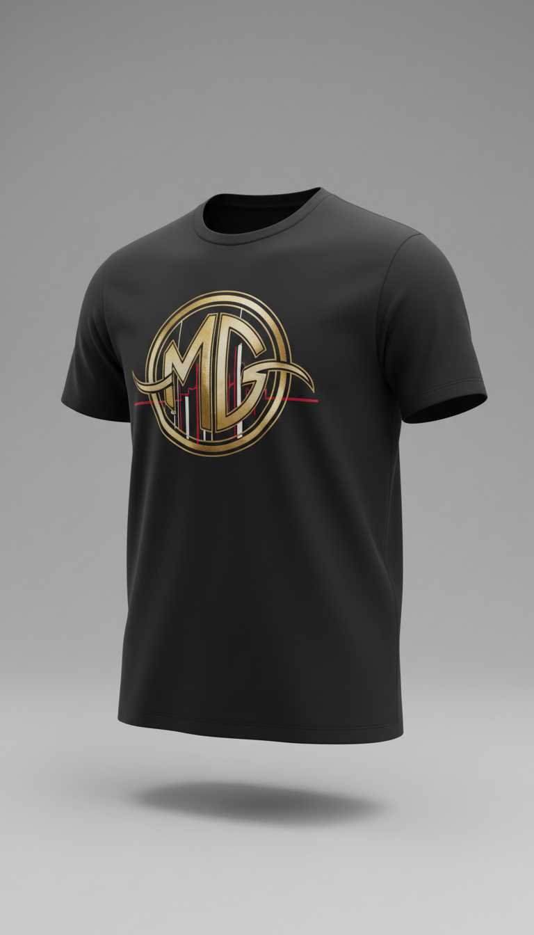 Camiseta negra con gráfico dorado