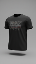 Camiseta negra con gráfico de cuadrícula urbana
